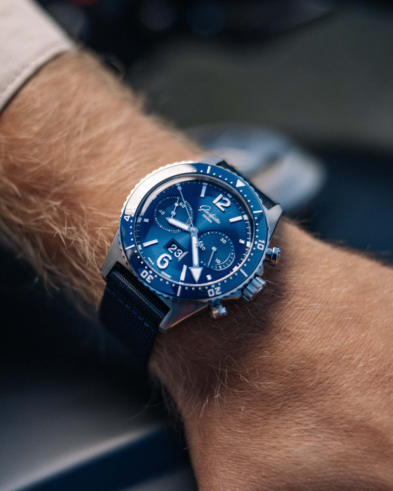SeaQ Chronograph Panoramadatum - Glashütte Original Detailansicht
