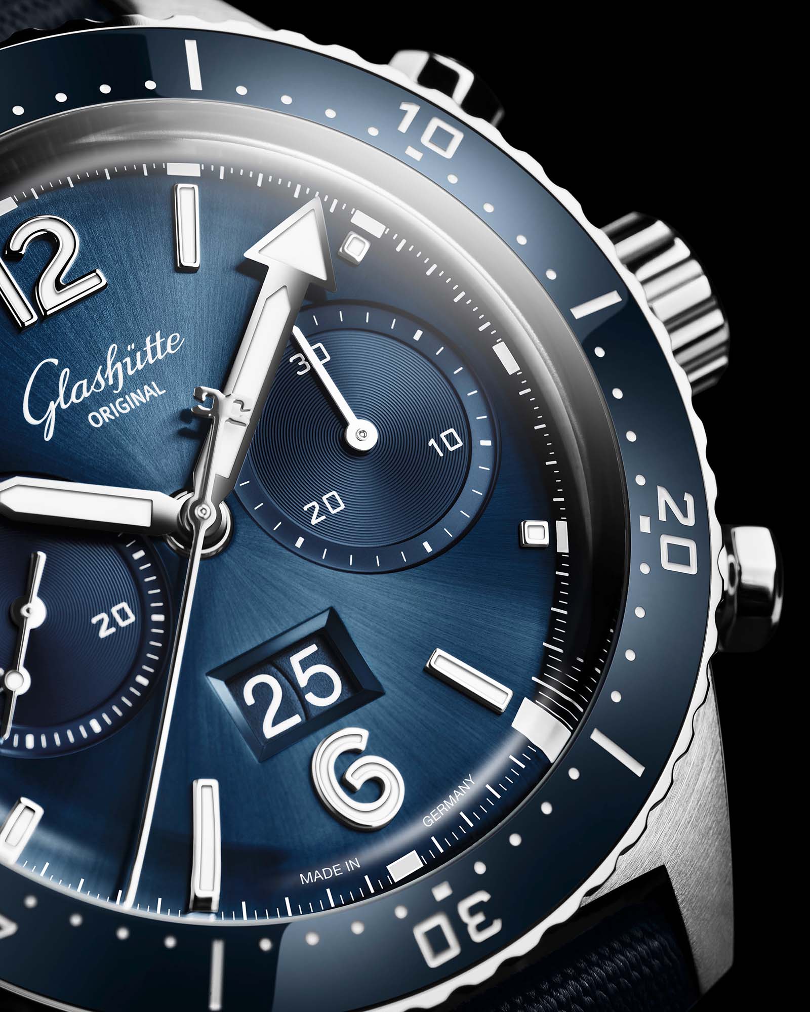 SeaQ Chronograph Panoramadatum - Glashütte Original Detailansicht
