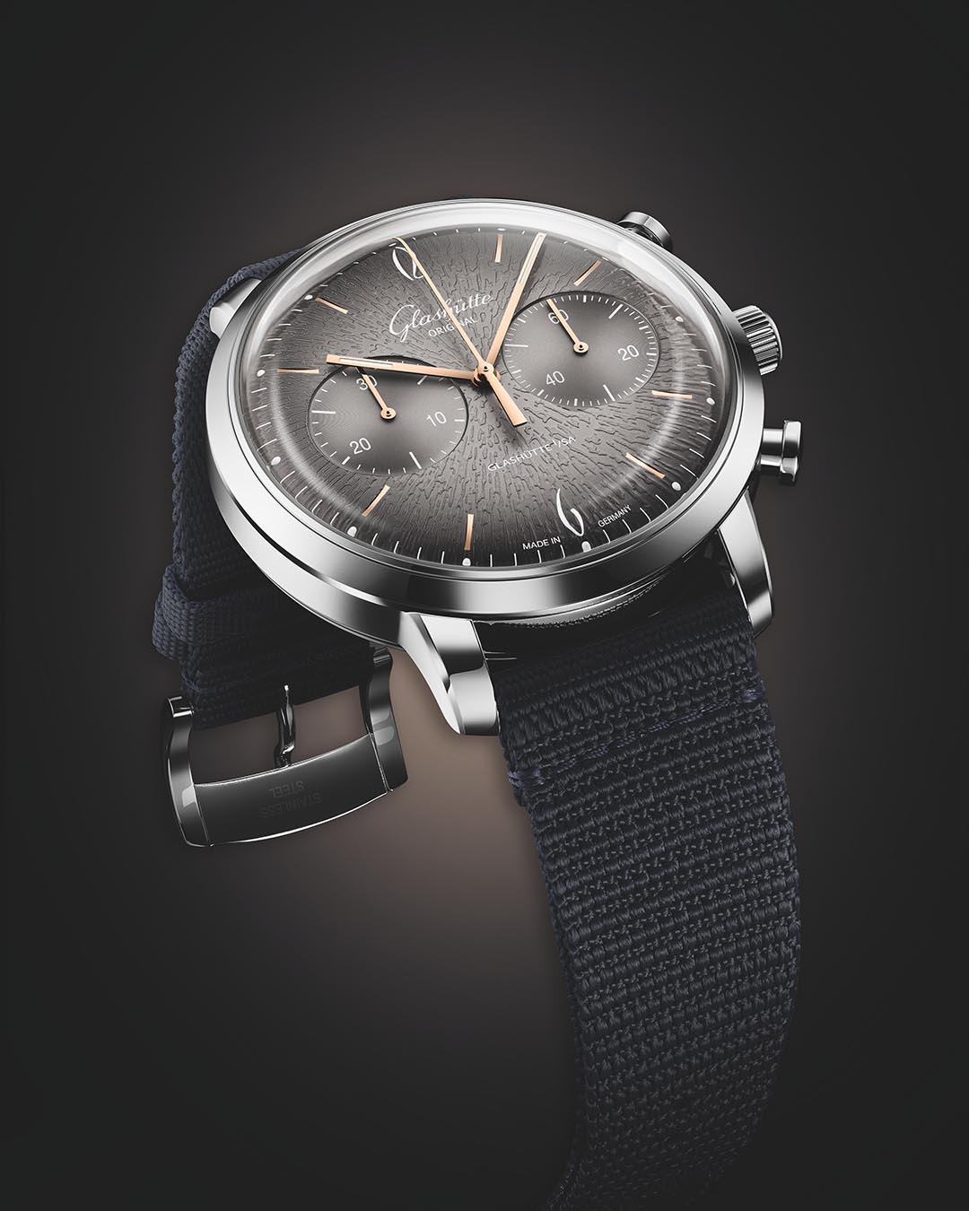 Sixties Chronograph 42 Schwarzgrau - Glashütte Original Detailansicht