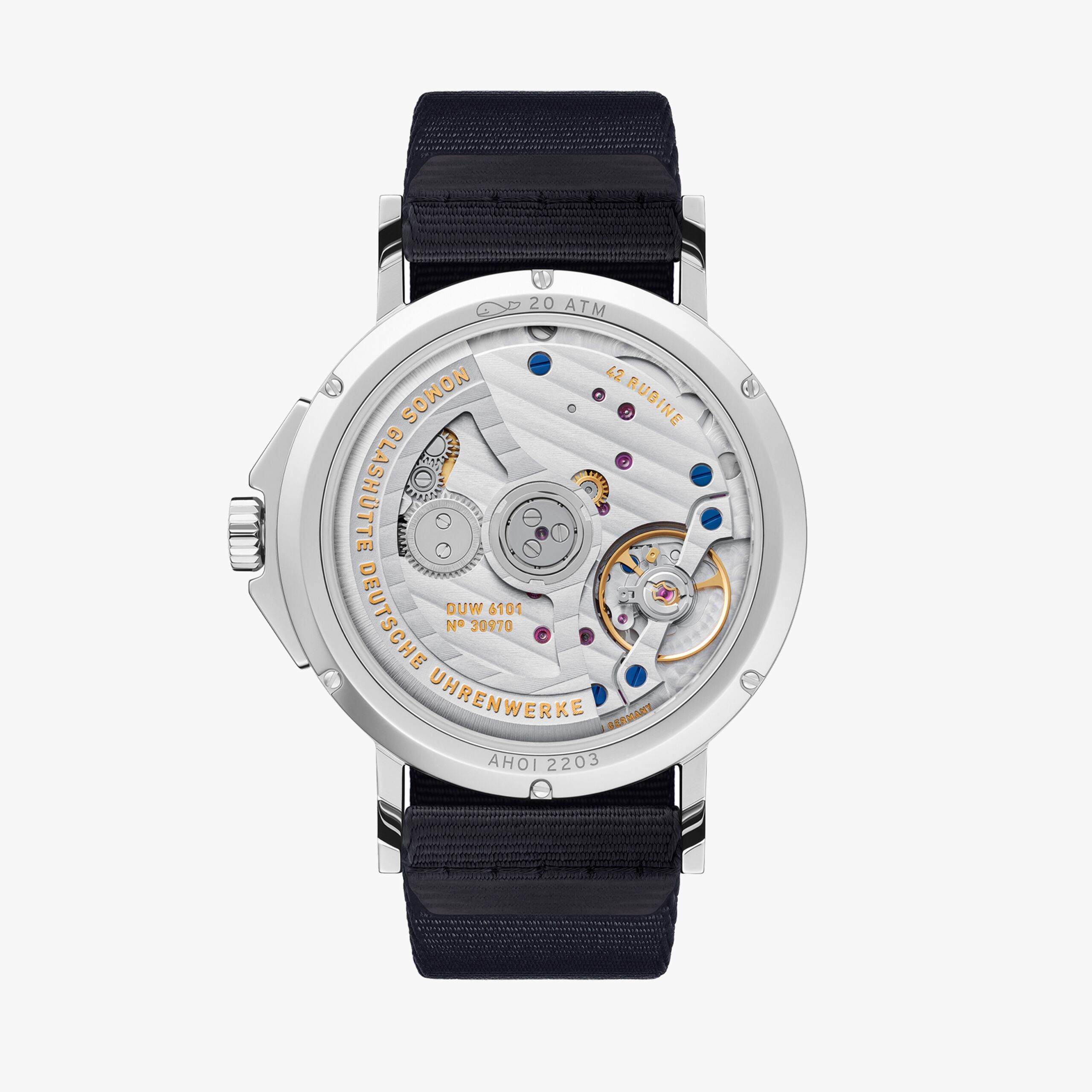 Ahoi neomatik Datum 38 weiß - Nomos Glashütte Detailansicht