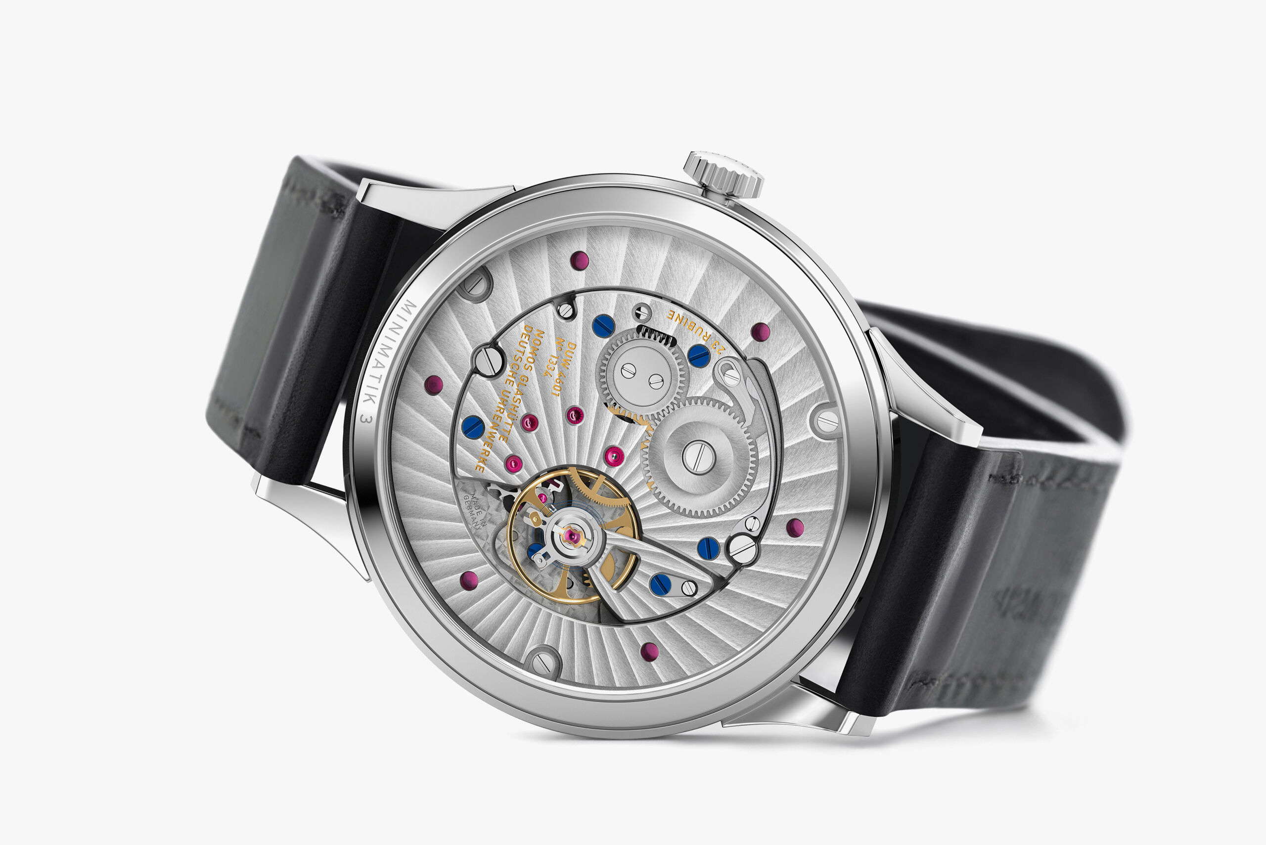 Minimatik Datum blau 39 - Nomos Glashütte Detailansicht