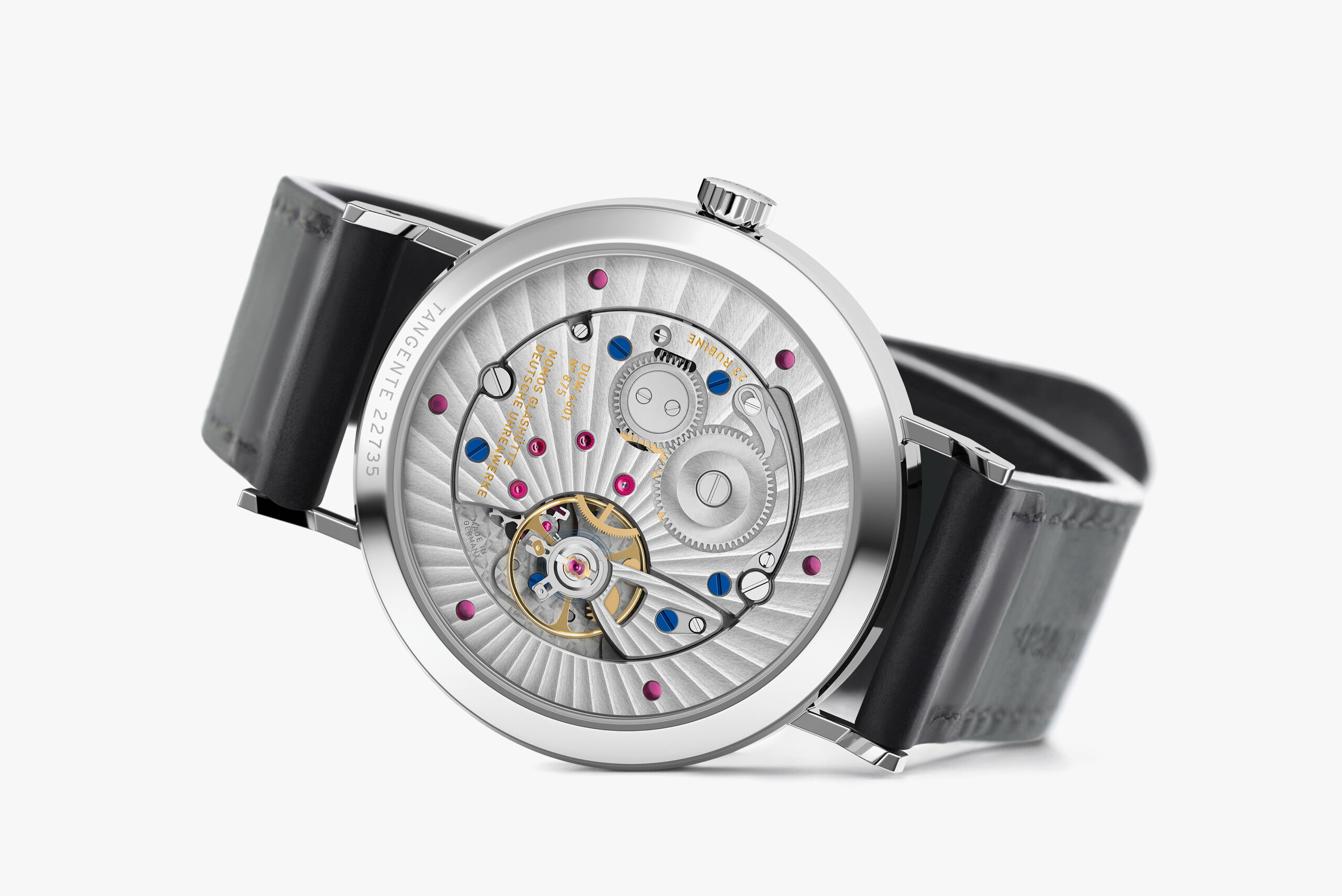 Tangente 2date blau - Nomos Glashütte Detailansicht