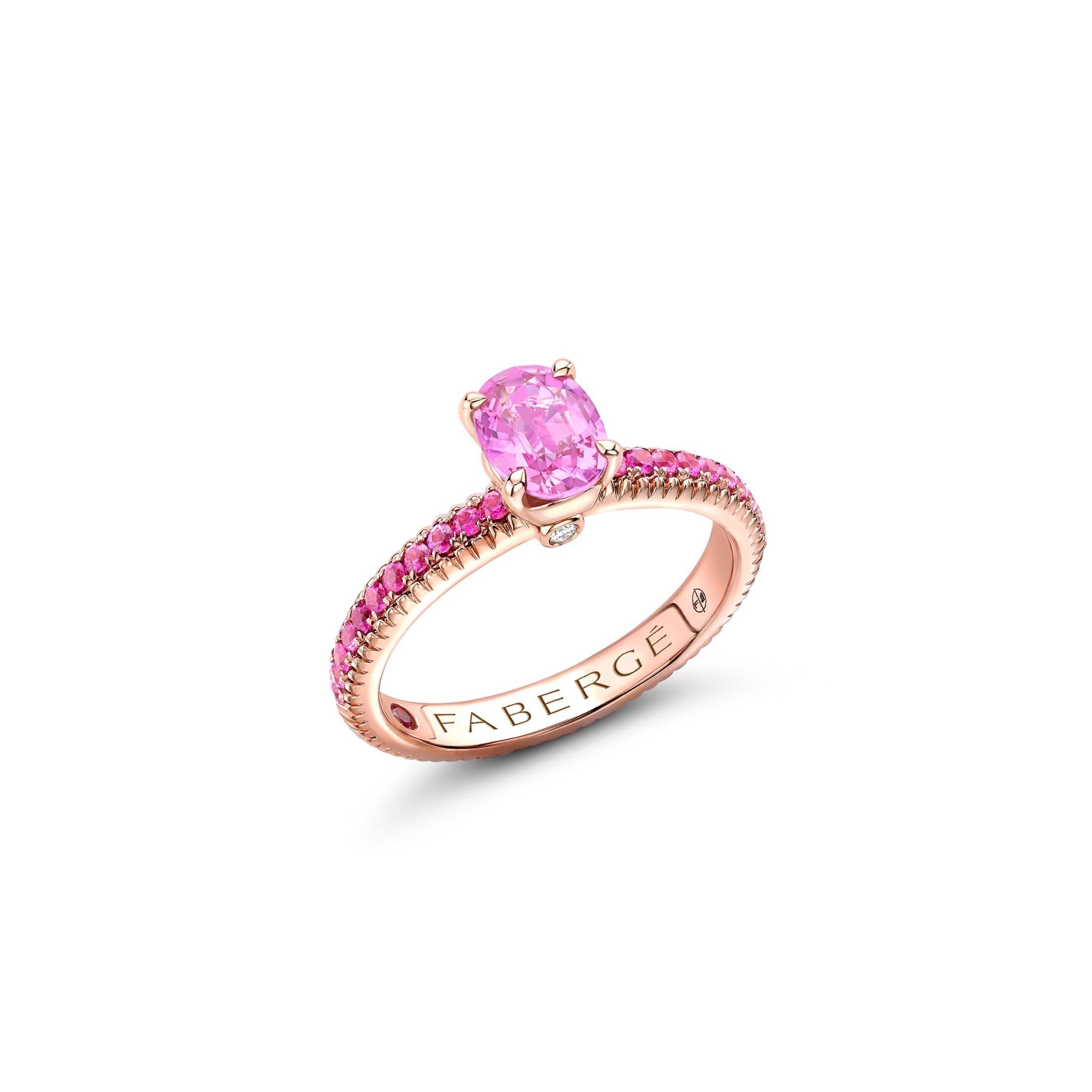 Colours of Love Pink Sapphire Fluted Saphire Shoulders - Fabergé