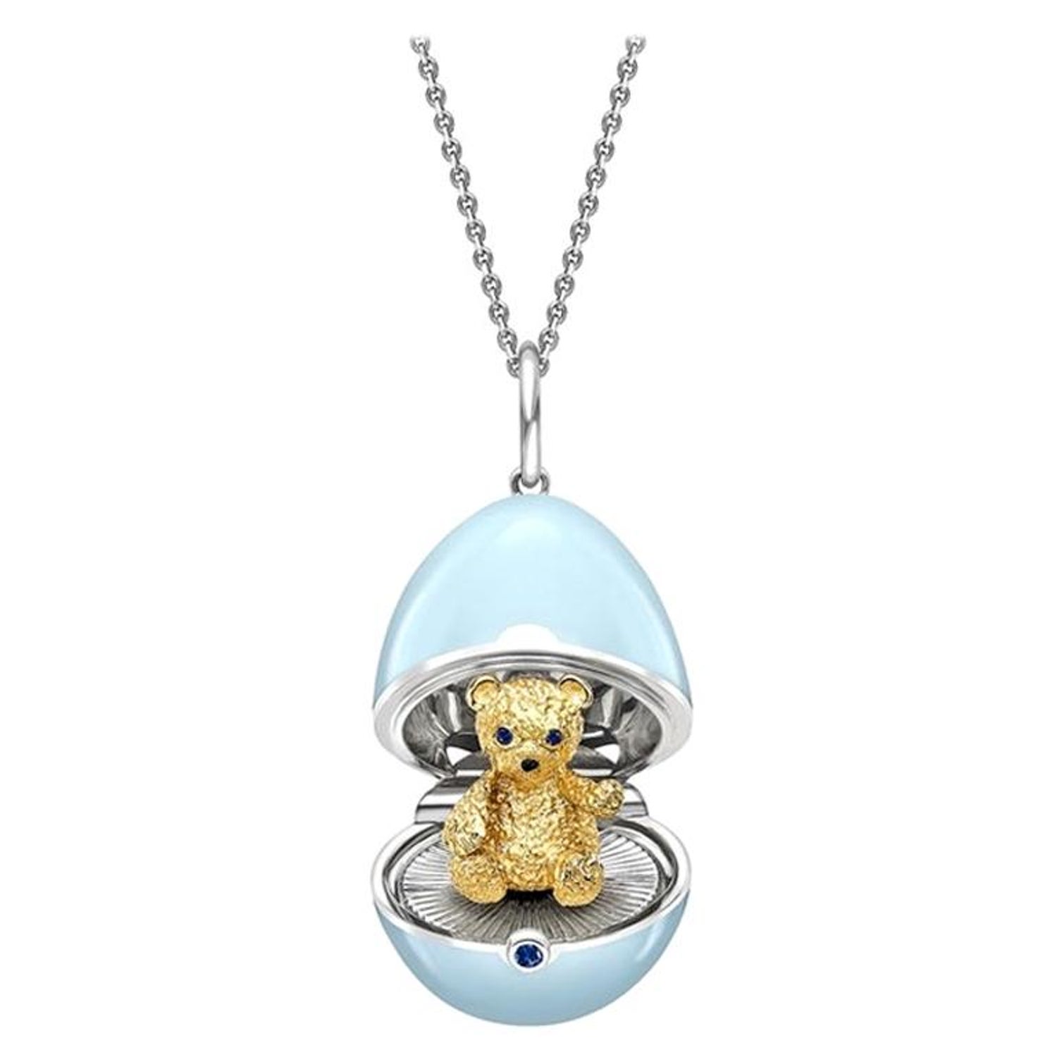 Essence Pale Blue Laquered "Teddy" Surprise L 22mm - Fabergé