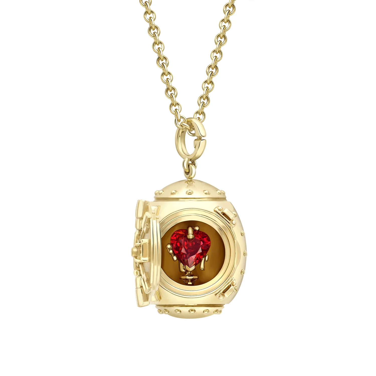 Fabergé X 007 Goldfinger Special Edition Safe Locket Surprise Ruby Heart L 22mm - Fabergé